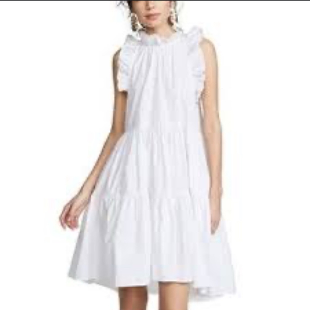 Ulla Johnson White Ruffled Tiered Sundress